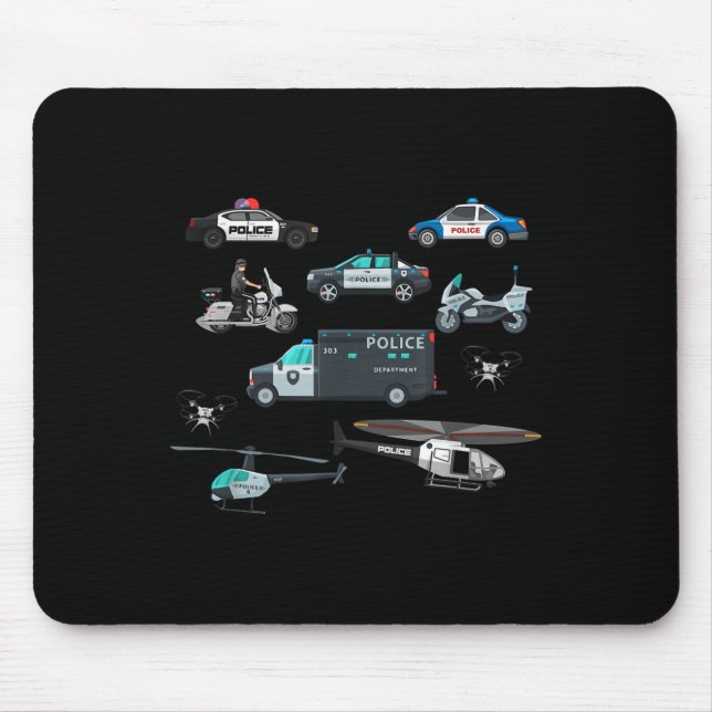 Lice Vehicles Cop Helicopter Toddlers Kids Women M Mousepad (Vorne)