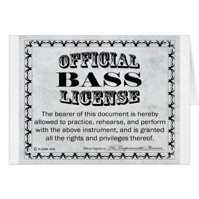 Licence basse (Devant horizontal)