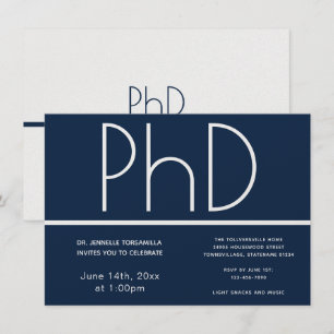 Licence Blue White Graduation Party Invitation