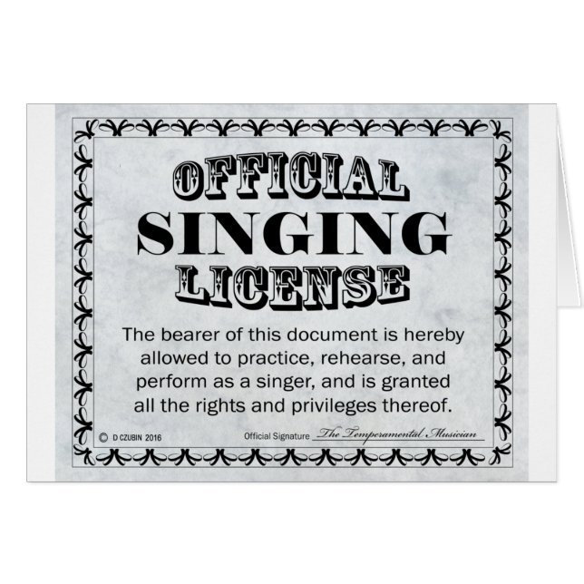 Licence de chant (Devant horizontal)