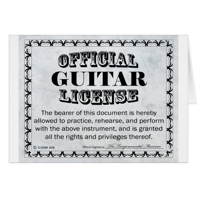 Licence de guitare (Devant horizontal)