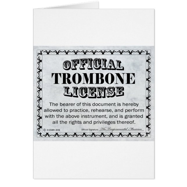 Licence Trombone (Devant)