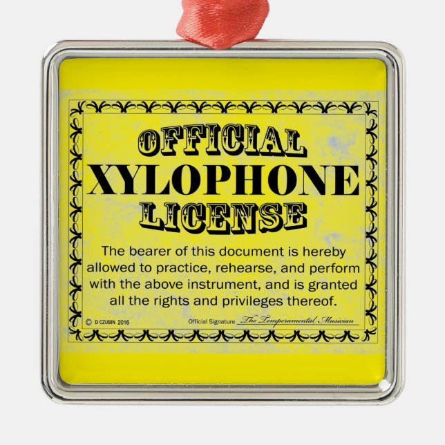 Licence Xylophone Ornement métallique (Devant)
