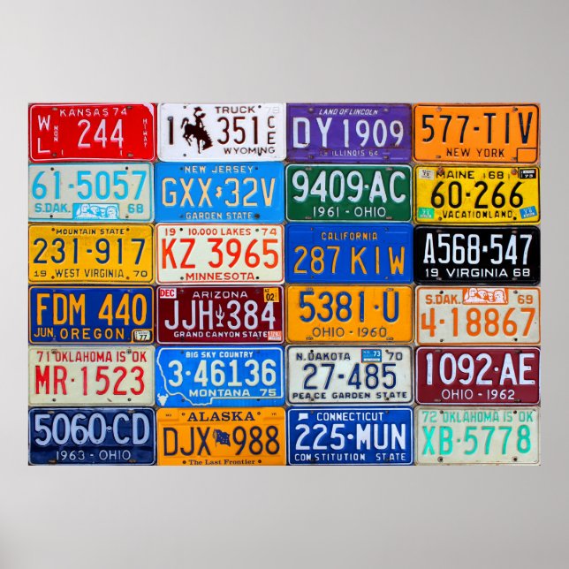 License Teller of USA - Colorful American History Poster (Vorne)