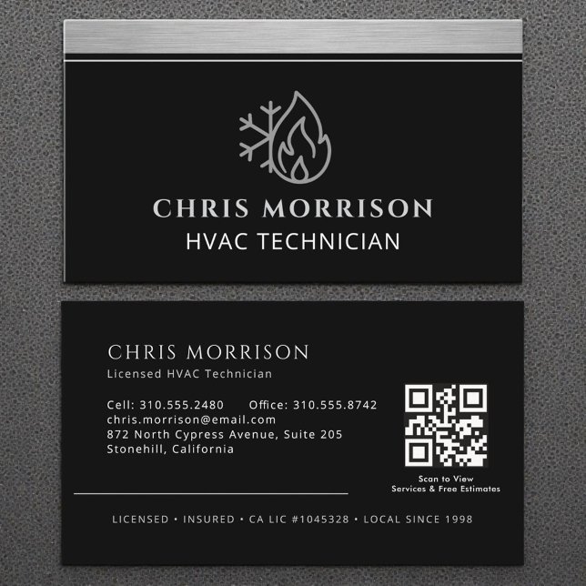 Licensed HVAC Specialist QR Code  Visitenkarte (Von Creator hochgeladen)