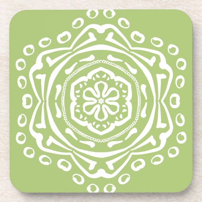 Lichen Mandala Getränkeuntersetzer (Vorderseite)