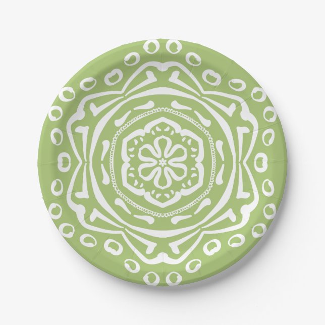 Lichen Mandala Pappteller (Vorderseite)