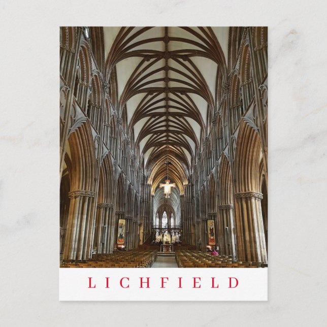 Lichfield Cathedral Innenansicht Postkarte (Vorderseite)