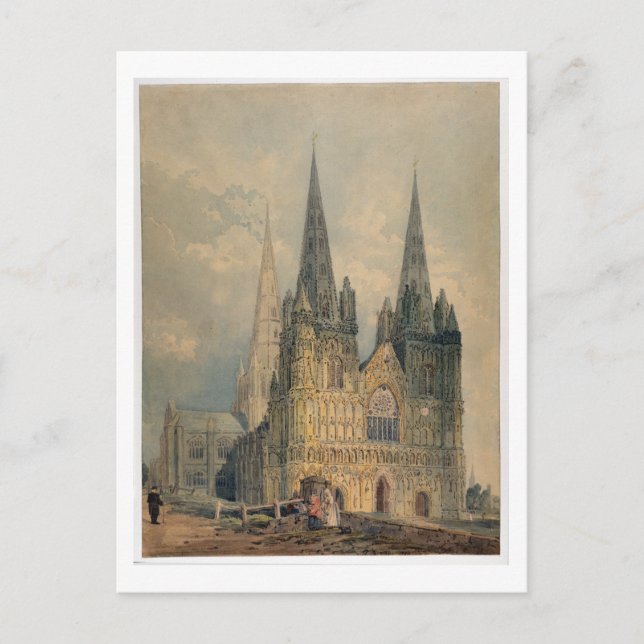 Lichfield Cathedral, Staffordshire, 1794 Postkarte (Vorderseite)