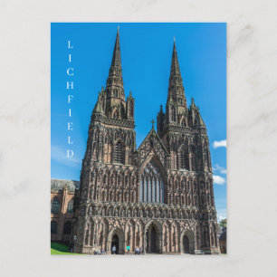 Lichfield Cathedral Vorderansicht Postkarte