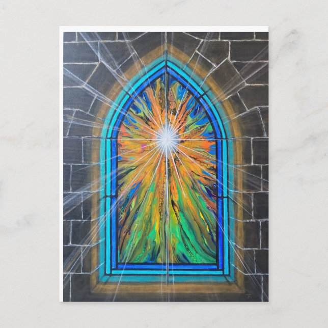 Licht 3 Kirchenfestglas Postkarte (Vorderseite)