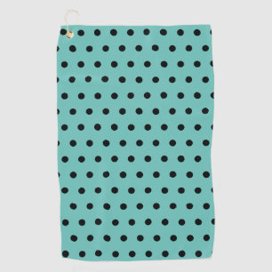 Licht aquamarin mit schwarzen Polka-Punkten Golfhandtuch
