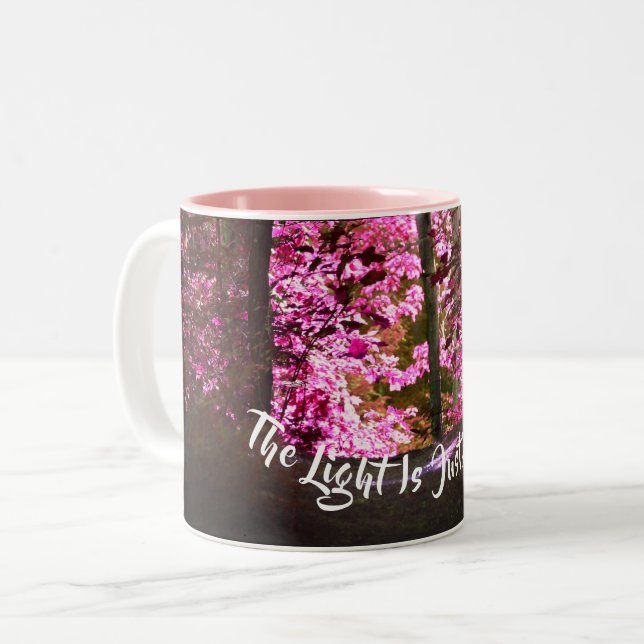 Licht auf dem Weg Inspiration Zweifarbige Tasse (Vorderseite Links)