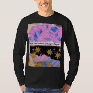 Licht beginnt von innen heraus – Pink & Gold Gem A T-Shirt