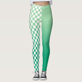 Licht bis dunkelgrünes Licht und kariertes Muster Leggings