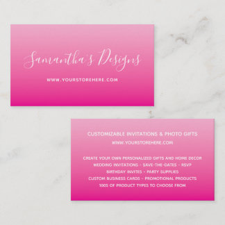 Licht bis Hot Pink Ombre Online-Shop Visitenkarte