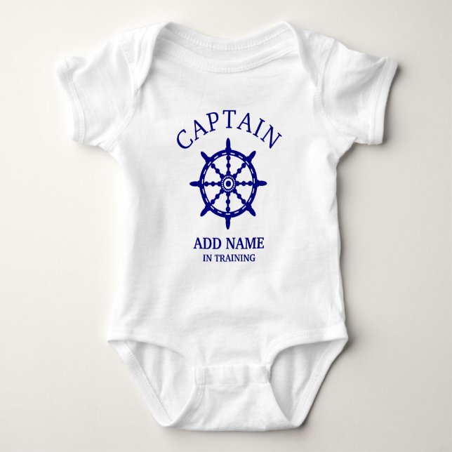 Licht Boots-Kapitän-In Training (personifizieren Baby Strampler (Vorderseite)