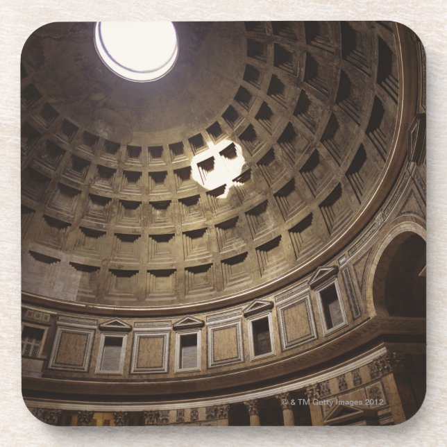 Licht, das herein durch oculus im Pantheon glänzt Getränkeuntersetzer (Vorderseite)