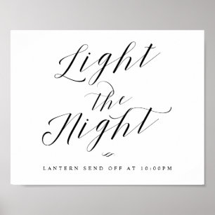 Licht der Nacht Laterne abschicken Hochzeitszeiche Poster