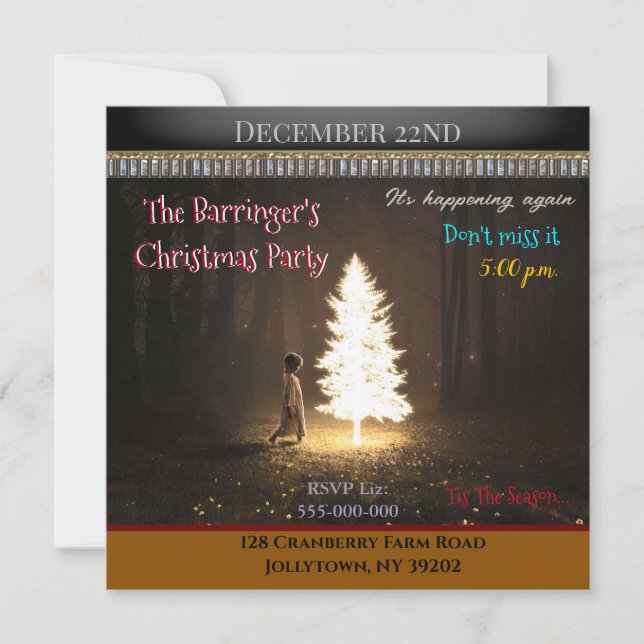 Licht der Weihnachtsfeiertage-Party Einladung (Vorderseite)
