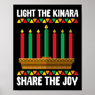 Licht die Kinara teilen die Joy Kwanzaa Kerzenhall Poster