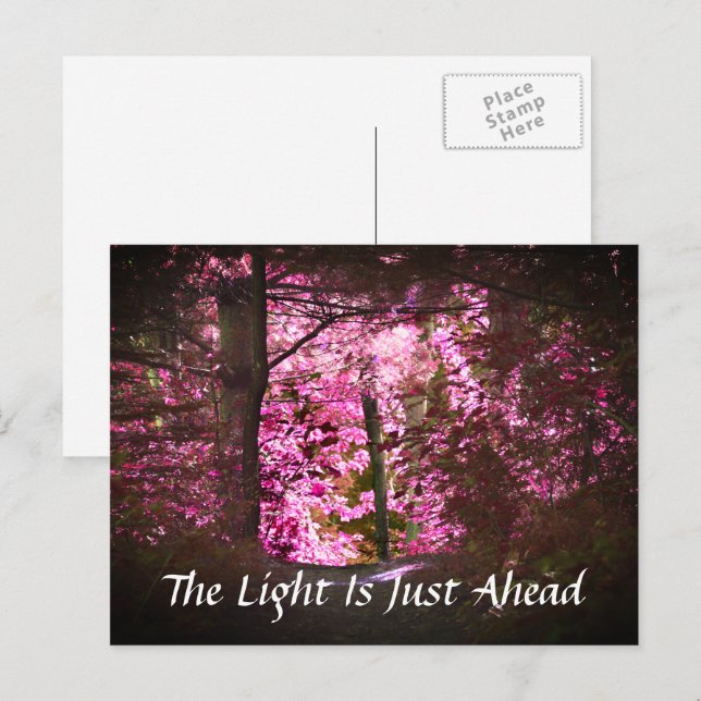 Licht direkt vor der inspirierenden Postkarte (Vorne/Hinten)