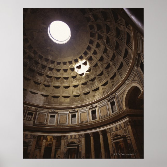 Licht durch Oculus im Pantheon in Poster (Vorne)