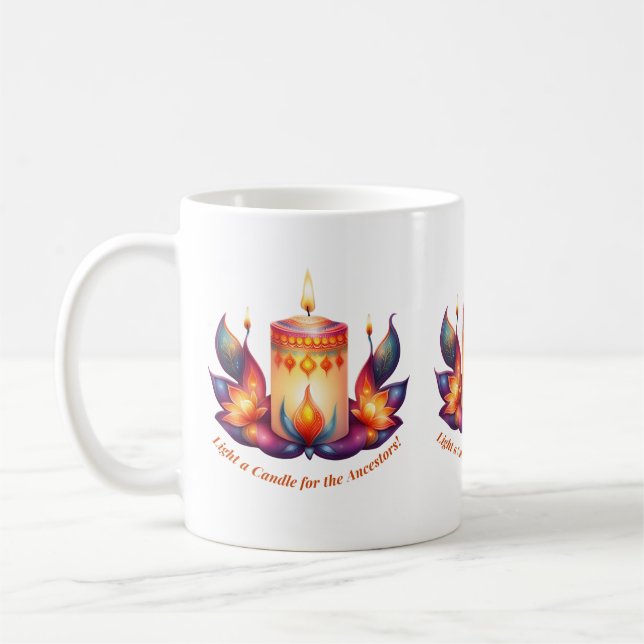 Licht eine Kerze für die Vorfahren Kaffeetasse (Links)