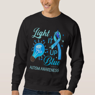 Licht es auf blauer Autismus Bewusstsein Puzzle Pi Sweatshirt