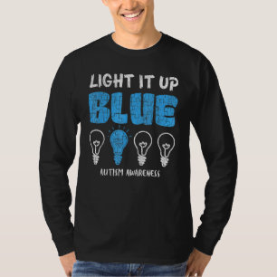 Licht es auf blauer Autismus Bewusstsein Puzzle Pi T-Shirt