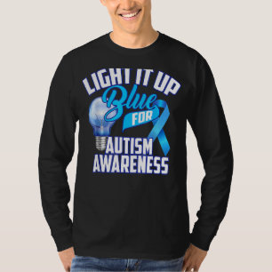 Licht es auf blauer Autismus Bewusstsein Puzzle Pi T-Shirt