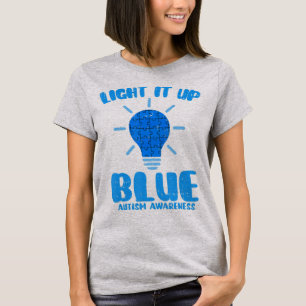 Licht es auf Blauer Funny Puzzle Piece Autisene Aw T-Shirt