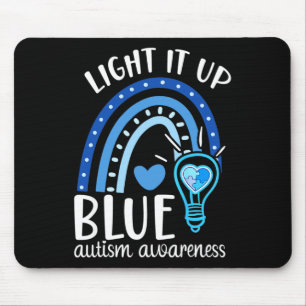 Licht es auf Blue Autismus T-Shirt ich tragen Blau Mousepad