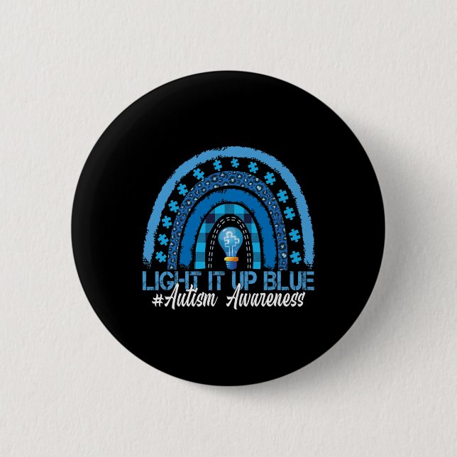 Licht für blaue Regenbogenautismus Bewusstsein Button (Vorderseite)