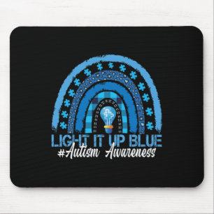 Licht für blaue Regenbogenautismus Bewusstsein Mousepad