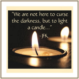 Licht für ein Candle JFK Zitat Poster