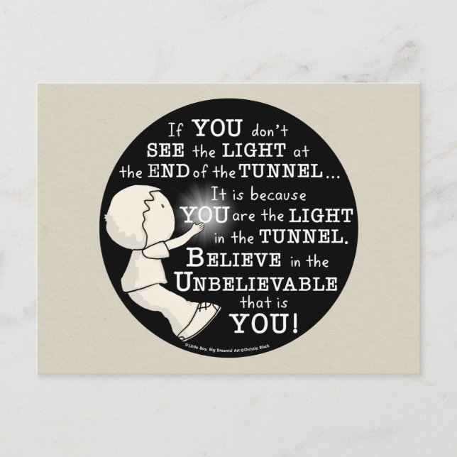 Licht im Tunnel Postkarte (Vorderseite)