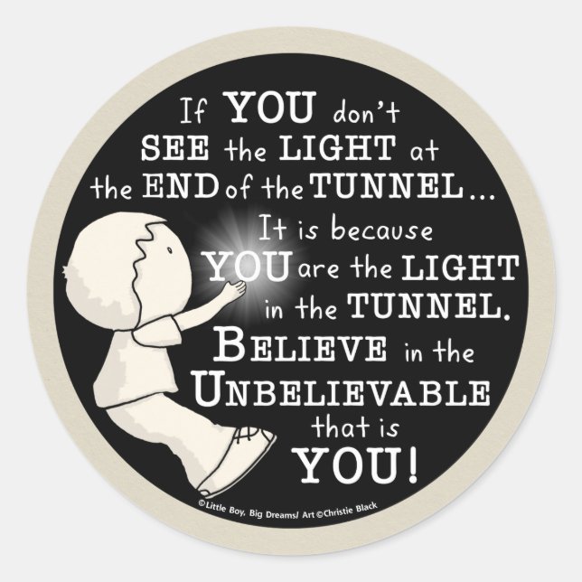 Licht im Tunnel Runder Aufkleber (Vorderseite)
