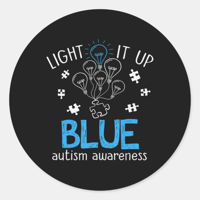 Licht in blaues Autismus Bewusstsein Autistisches  Runder Aufkleber (Vorderseite)