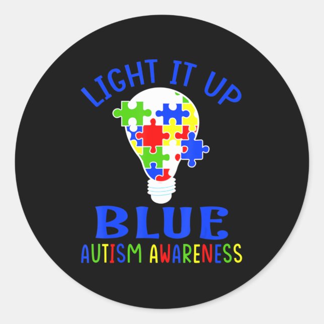 Licht in blaues Autismus Bewusstsein Autistisches  Runder Aufkleber (Vorderseite)