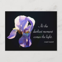 Licht in der Dunkelheit Iris Fotografie und Zitat