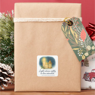 Licht in der stillen Zeit – Weihnachtsgeschenkanhä Quadratischer Aufkleber