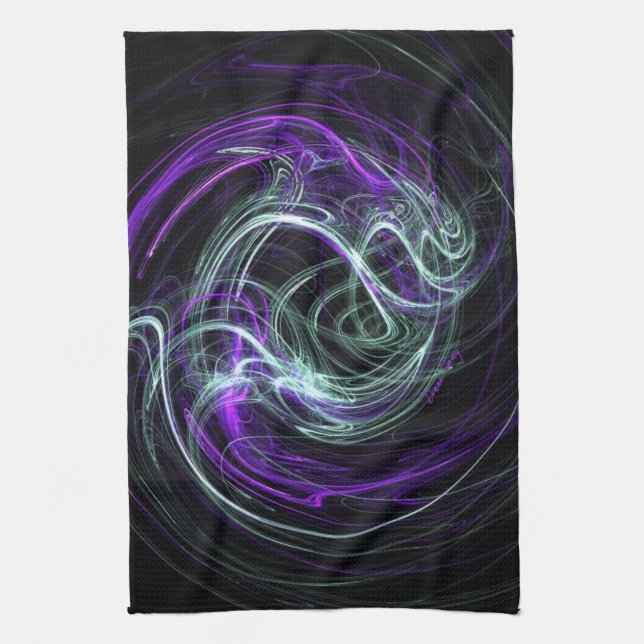 Licht innen - Veilchen-u. Indigo-Wirbel Handtuch (Vertikal)