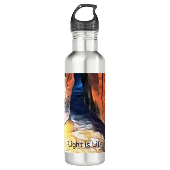 Licht ist Leben - Höhle Küste Seascape Beach Stain Edelstahlflasche (Vorderseite)