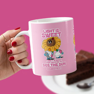 Licht ist süß – Retro-Sonnenblume Ecclesiastes 11: Kaffeetasse