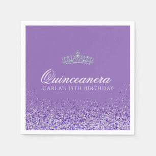 Licht Lila und Glitzer Quinceanera Serviette