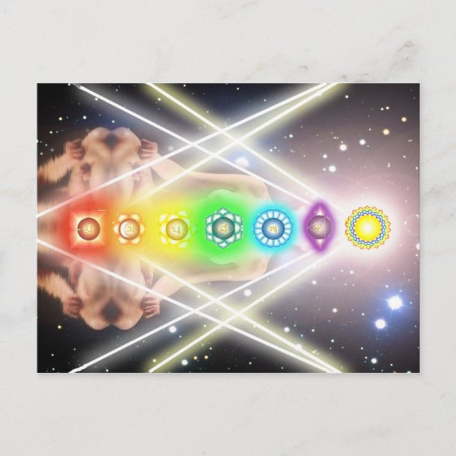 Licht-Meditation Chakra-Beleuchtung Postkarte (Vorderseite)