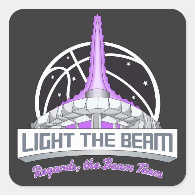 Licht - Sacramento Basketball Quadratischer Aufkleber (Vorderseite)
