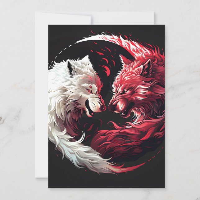 Licht Schatten Wolf Geist Tier Fantasy Ankündigung (Vorderseite)