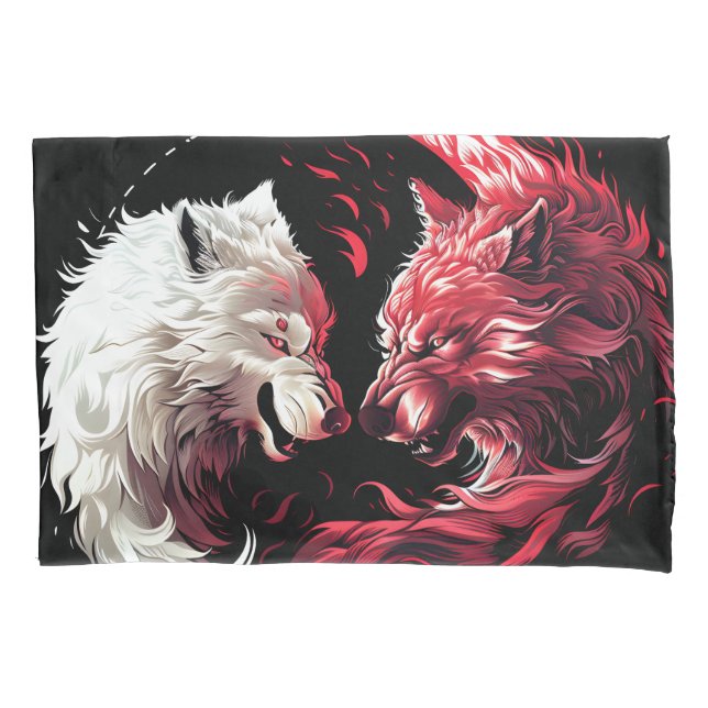 Licht Schatten Wolf Geist Tier Fantasy Kissenbezug (Vorderseite)